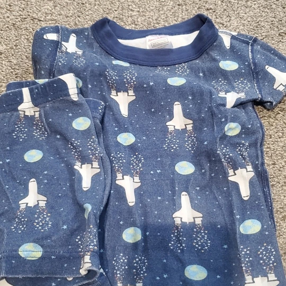 Hanna Andersson Blue Rocket Pajama Set